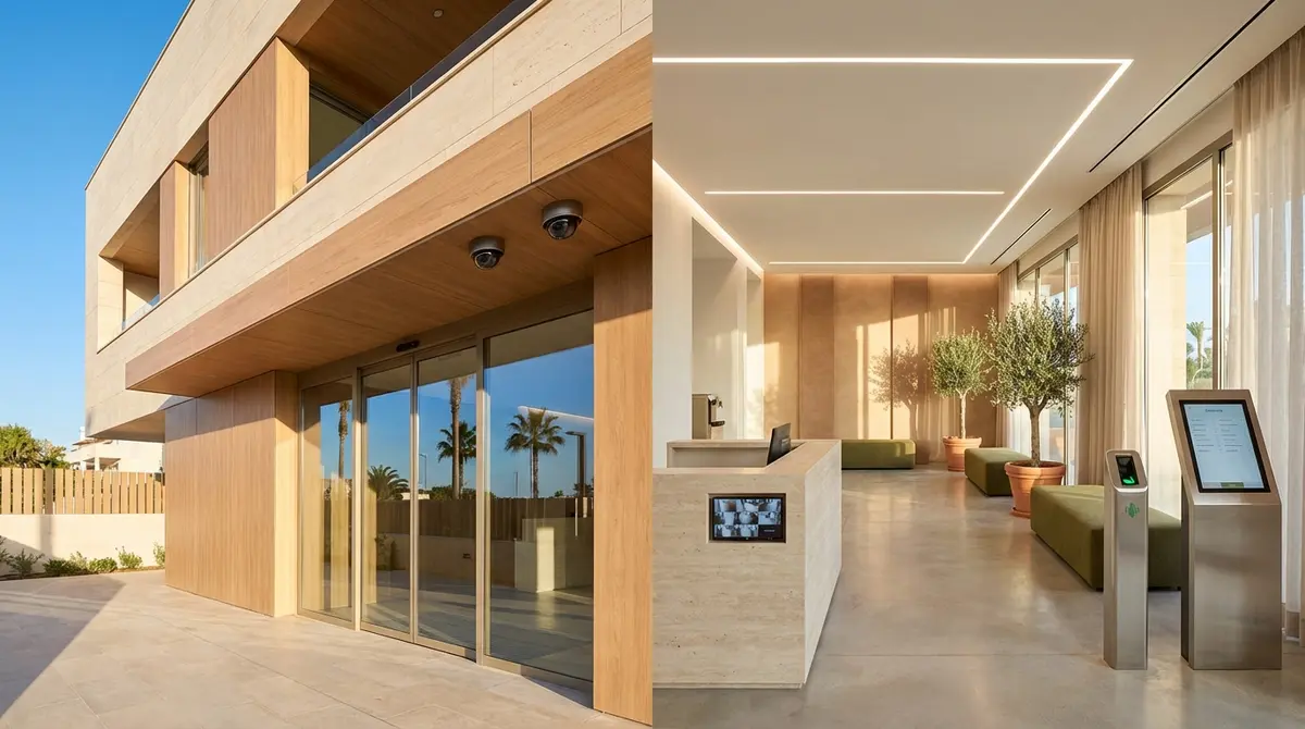 Sistema de videovigilancia instalado en zonas comunes de una comunidad de propietarios